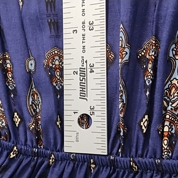 Bohemian Maxi Dress with Beaded V-Neckline Elastic Blouson Shirt Waist NWT - Picture 8 of 16